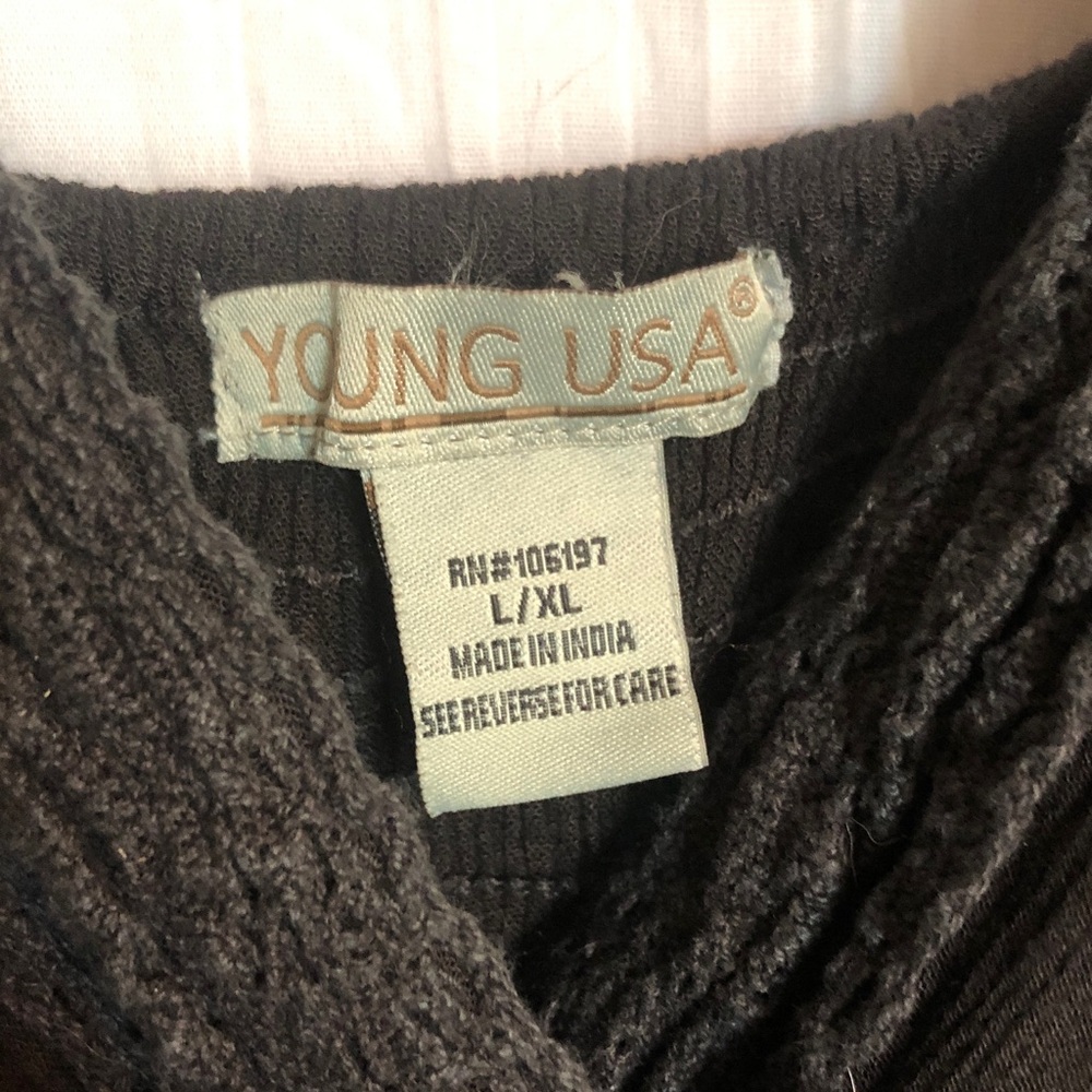 MOSSIMO & YOUNG USA size L black crinkle & floral maxi sun summer dresses - Picture 4 of 15